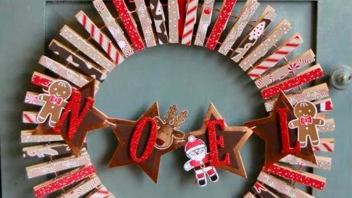 Новогодний венок из подручных материалов (2)