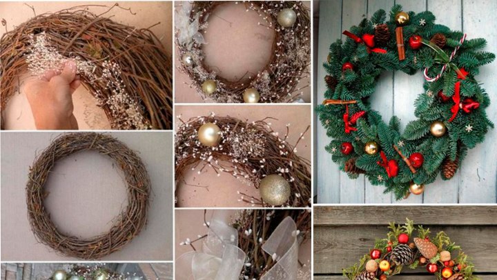 Новогодний венок из подручных материалов (3)